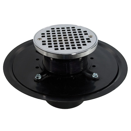 Jones Stephens 3in. Heavy Duty ABS Drain Base with 3-1/2in. Plastic Spud and 5in. Chrome Plated Strainer with Ring D53469